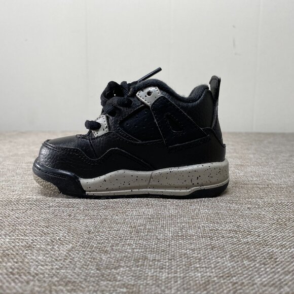 Nike Jordan 4 Retro (TD) 4C Black/Tech Grey-White 707432-003 - Picture 11 of 11